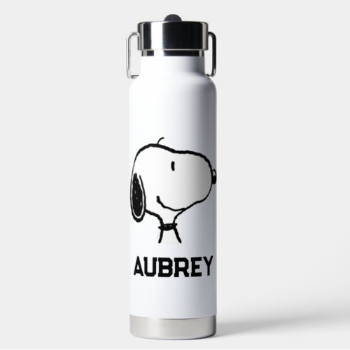 Snoopy Smile Giggle Laugh  Add Your Name Water Bottle