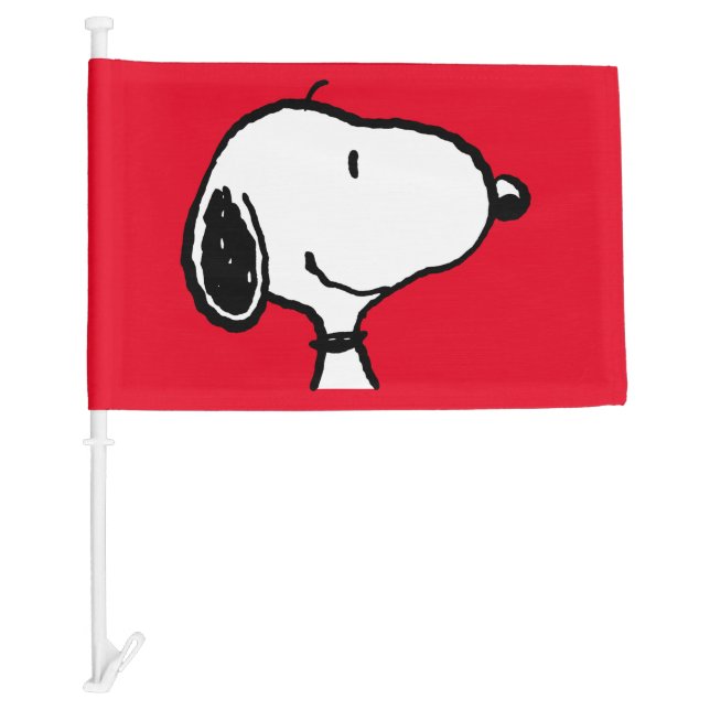 Snoopy Smile Giggle Laugh Car Flag (Front)