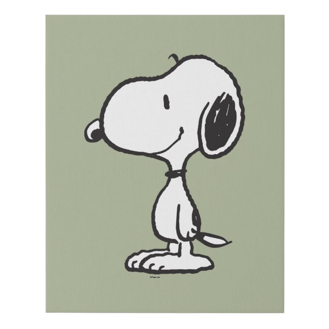 Snoopy Smile Giggle Laugh Faux Canvas Print (Front)