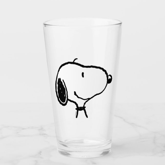 Snoopy Smile Giggle Laugh Glass (Front)