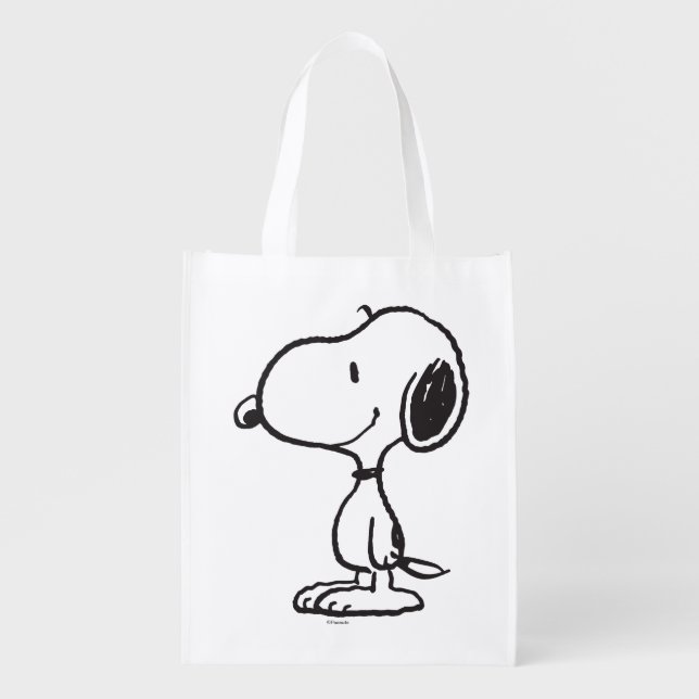 Snoopy Smile Giggle Laugh Grocery Bag (Front)