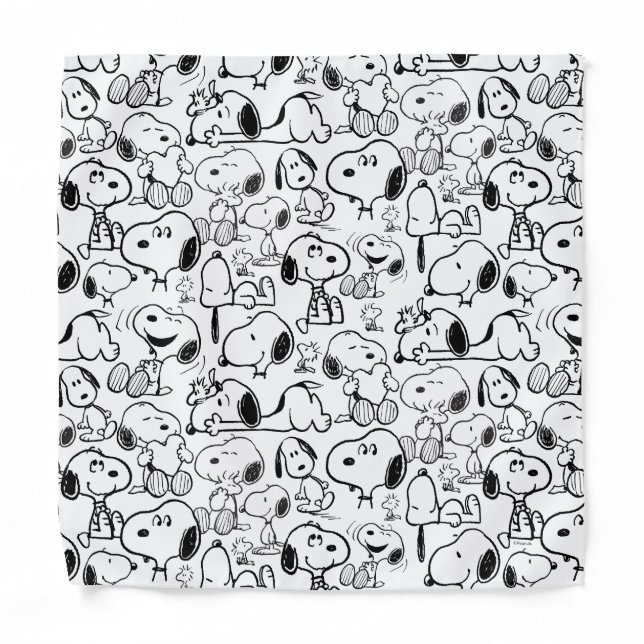 Snoopy Smile Giggle Laugh Pattern Bandana (Front)
