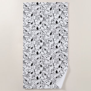 Snoopy Smile Giggle Laugh Pattern Beach Towel