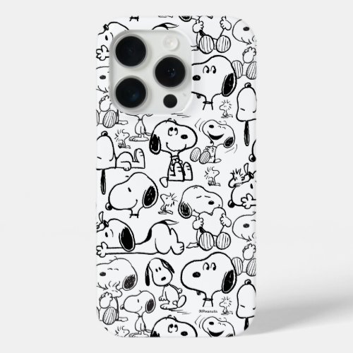 Snoopy Smile Giggle Laugh Pattern iPhone 15 Pro Case