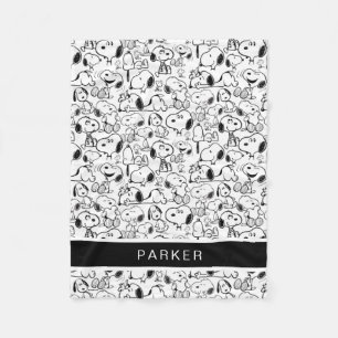 Snoopy Smile Giggle Laugh Pattern Fleece Blanket
