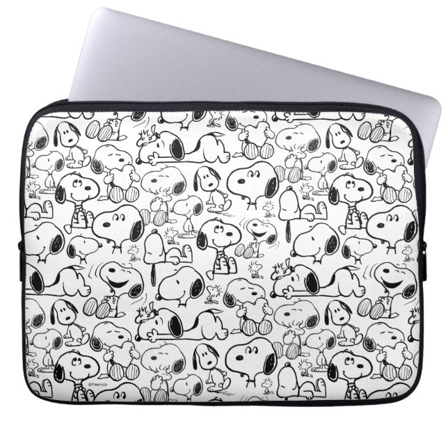 Snoopy Smile Giggle Laugh Pattern Laptop Sleeve (Front)