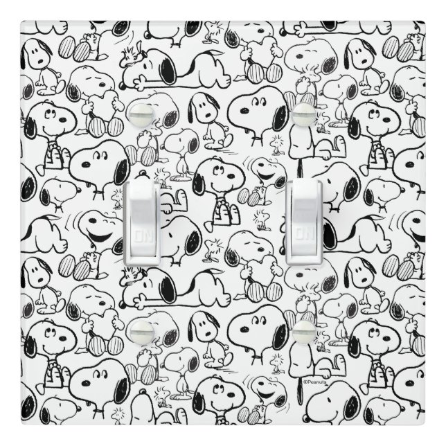 Snoopy Smile Giggle Laugh Pattern Light Switch Cover (In Situ)