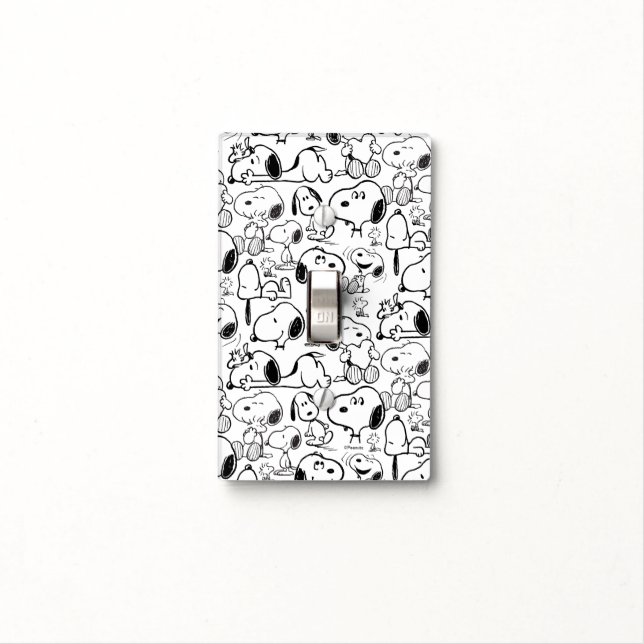 Snoopy Smile Giggle Laugh Pattern Light Switch Cover (In Situ)