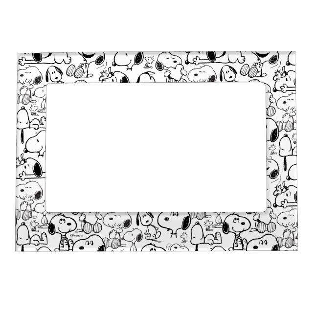 Snoopy Smile Giggle Laugh Pattern Magnetic Frame (Front)