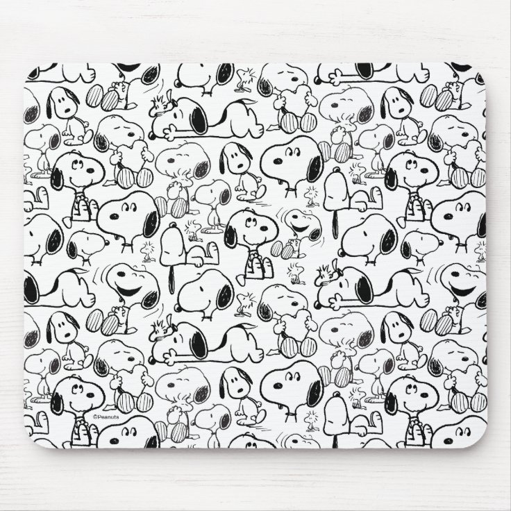 Snoopy Smile Giggle Laugh Pattern Mouse Pad Zazzle