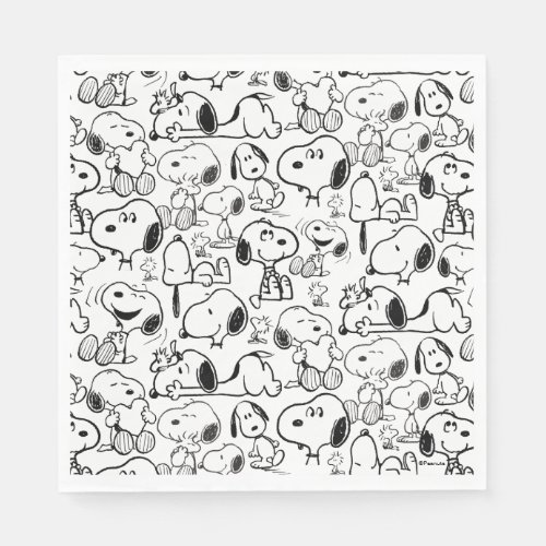 Snoopy Smile Giggle Laugh Pattern Napkins