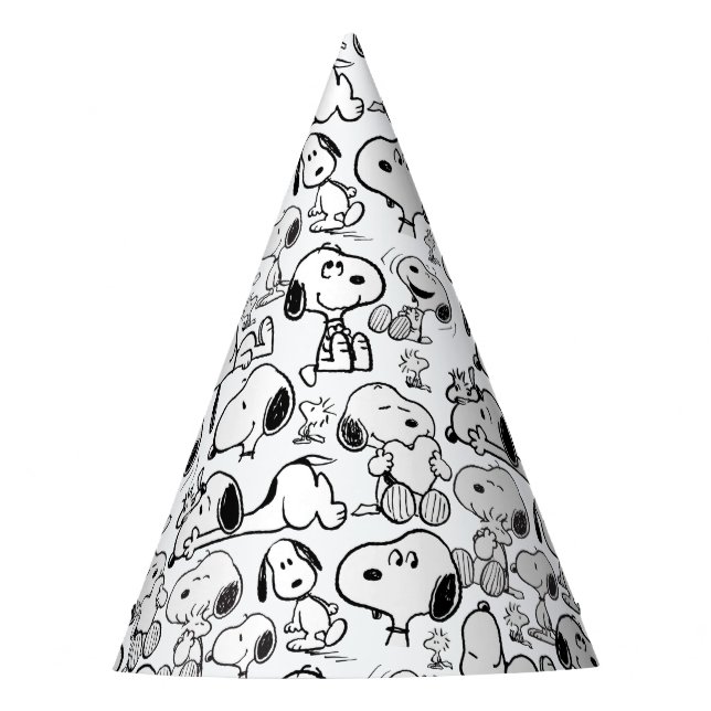 Snoopy Smile Giggle Laugh Pattern Party Hat (Front)
