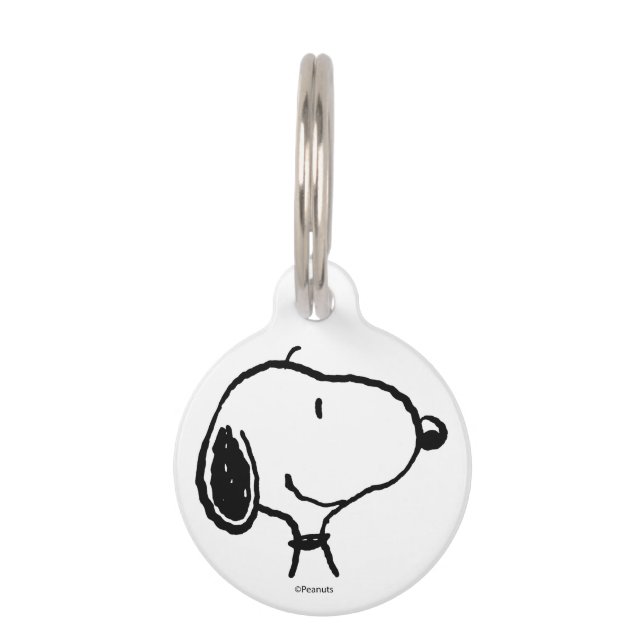 Snoopy Smile Giggle Laugh Pattern Pet ID Tag (Front)