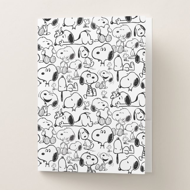 Snoopy Smile Giggle Laugh Pattern Pocket Folder (Front)