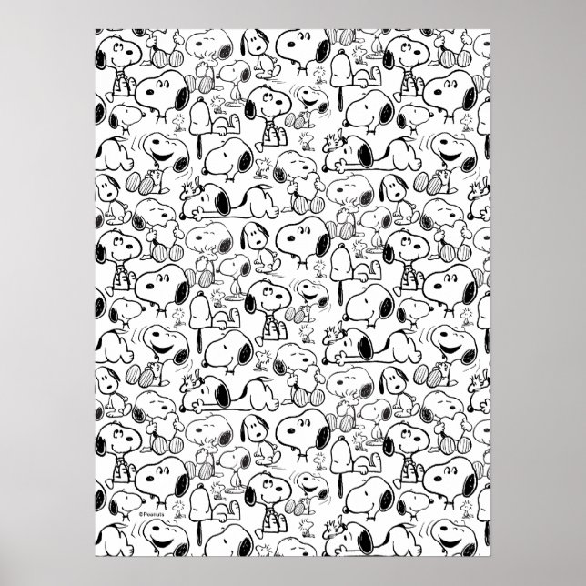 Snoopy Smile Giggle Laugh Pattern Poster (Front)