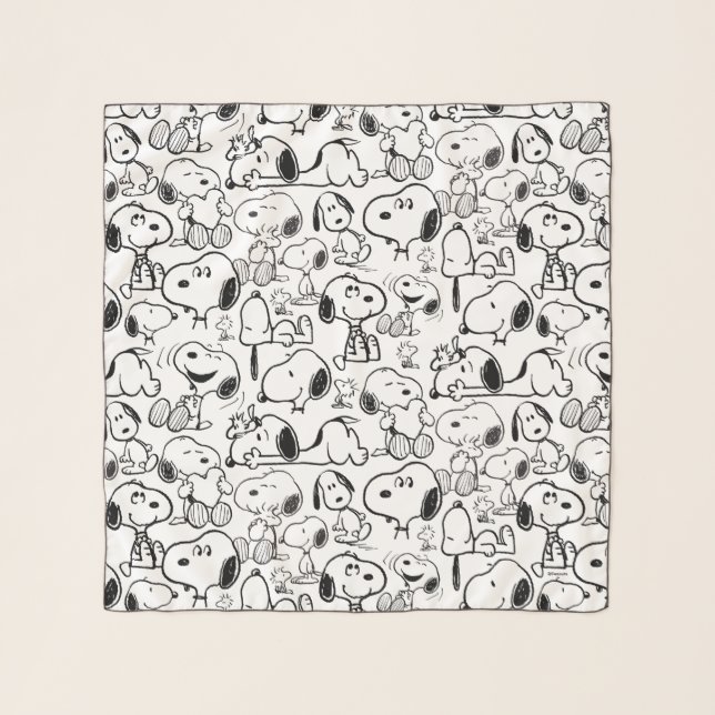 Snoopy Smile Giggle Laugh Pattern Scarf (Front)