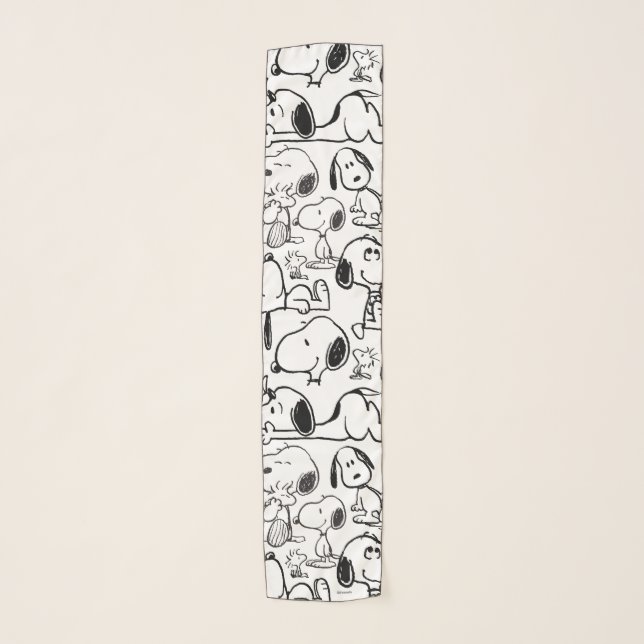 Snoopy Smile Giggle Laugh Pattern Scarf (Front)
