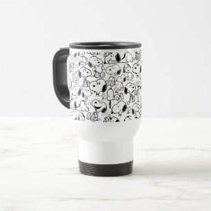 Snoopy Smile Giggle Laugh Pattern Travel Mug