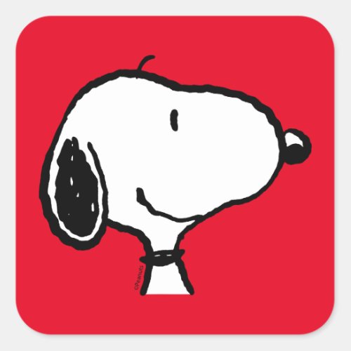 Snoopy Smile Giggle Laugh Square Sticker