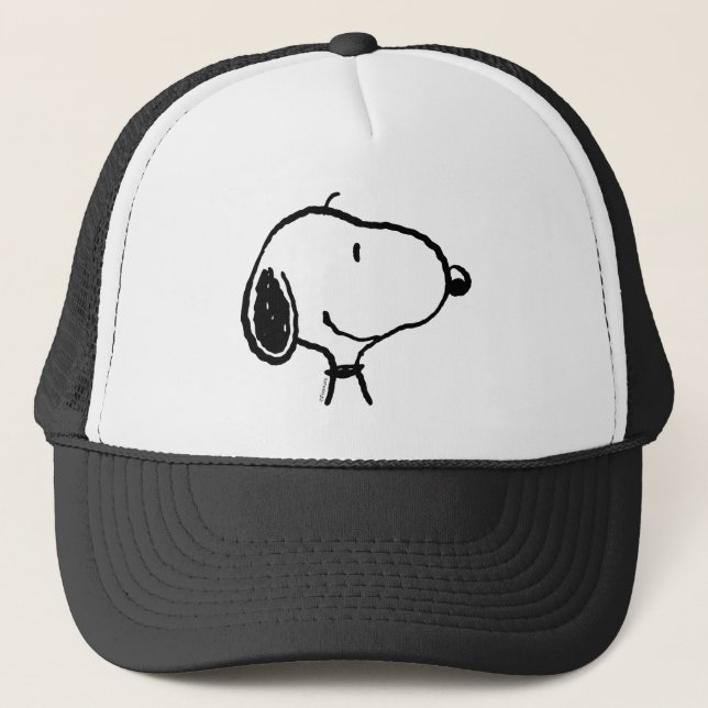 Snoopy Smile Giggle Laugh Trucker Hat (Front)