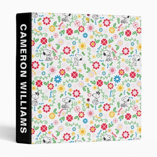 Snoopy So Sweet Flower Pattern 3 Ring Binder