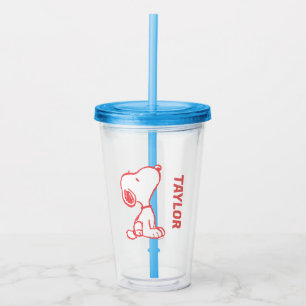 Snoopy So Sweet Flower Pattern Acrylic Tumbler