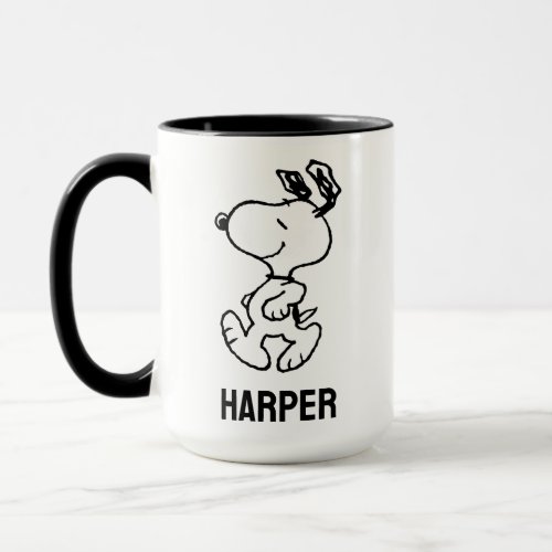 Snoopy So Sweet Flower Pattern  Add Your Name Mug