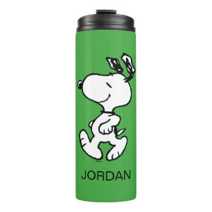 Snoopy So Sweet Flower Pattern   Add Your Name Thermal Tumbler