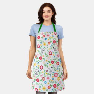 Snoopy So Sweet Flower Pattern Apron