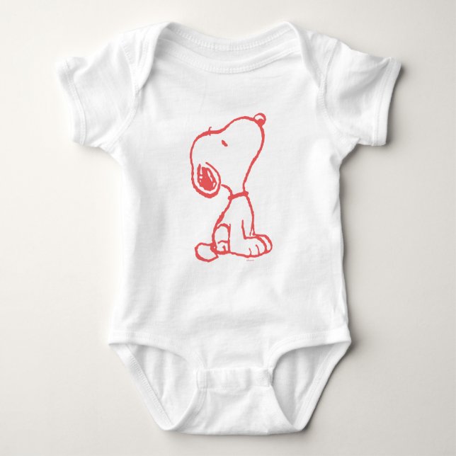 Snoopy So Sweet Flower Pattern Baby Bodysuit (Front)