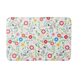 Snoopy So Sweet Flower Pattern Bath Mat