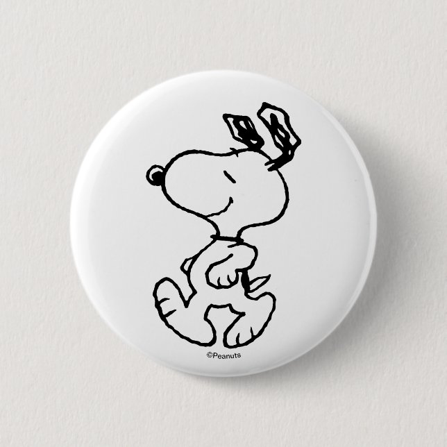 Snoopy So Sweet Flower Pattern Button (Front)