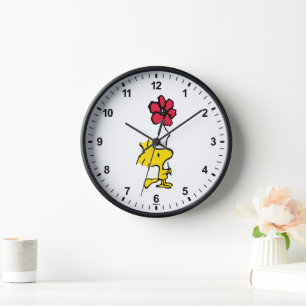 Snoopy So Sweet Flower Pattern Clock