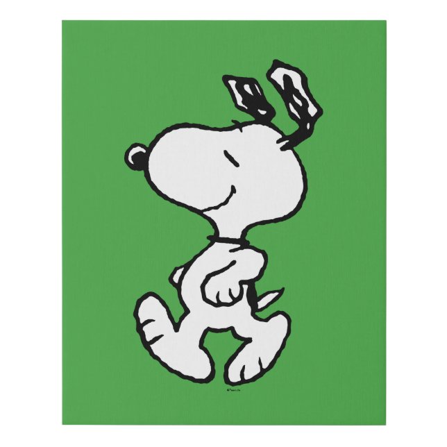 Snoopy So Sweet Flower Pattern Faux Canvas Print (Front)