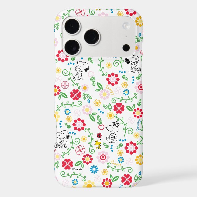 Snoopy So Sweet Flower Pattern Iphone Case (Back)