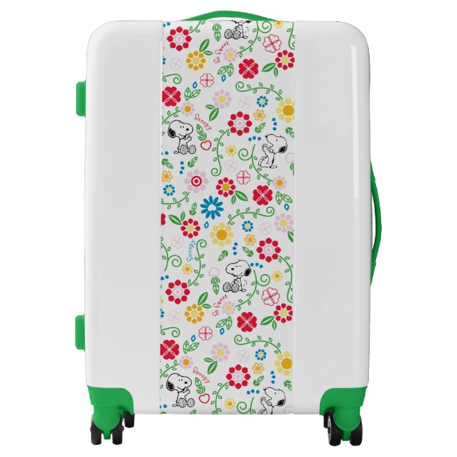 Snoopy So Sweet Flower Pattern Luggage (Front)