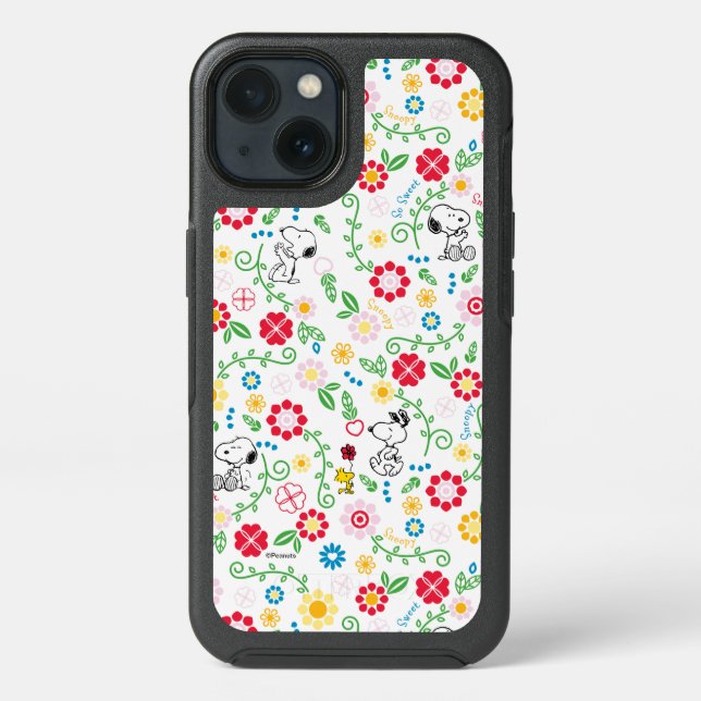 Snoopy So Sweet Flower Pattern Otterbox iPhone Case (Back)