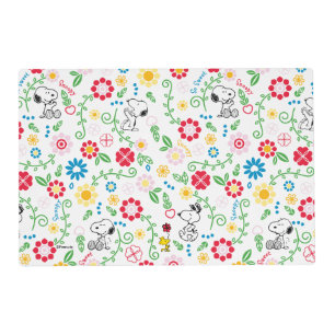 Snoopy So Sweet Flower Pattern Placemat