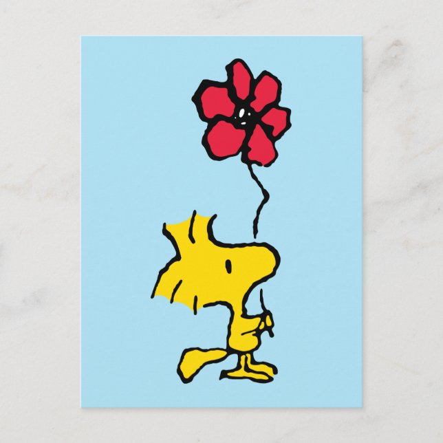 Snoopy So Sweet Flower Pattern Postcard (Front)