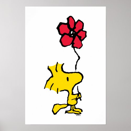 Snoopy So Sweet Flower Pattern Poster