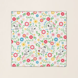 Snoopy So Sweet Flower Pattern Scarf