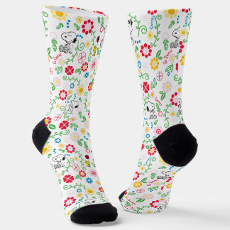 Snoopy So Sweet Flower Pattern Socks