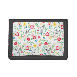Snoopy So Sweet Flower Pattern Trifold Wallet