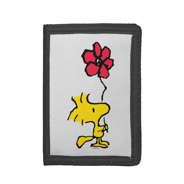 Snoopy So Sweet Flower Pattern Trifold Wallet (Front Vertical)
