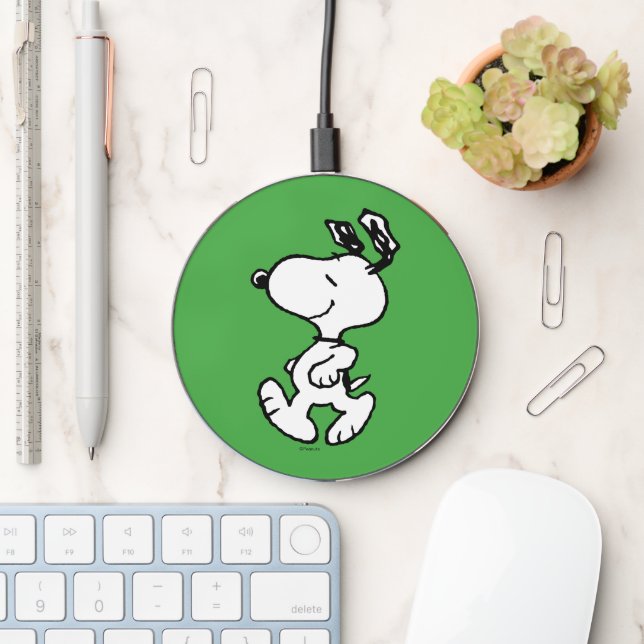 Snoopy So Sweet Flower Pattern Wireless Charger (Desk)