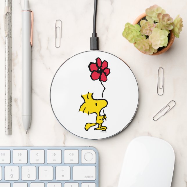 Snoopy So Sweet Flower Pattern Wireless Charger (Desk)