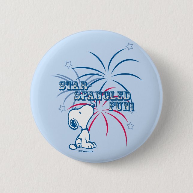 Snoopy Star Spangled Fun Button (Front)
