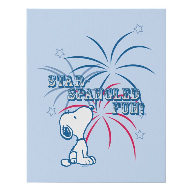 Snoopy Star Spangled Fun Faux Canvas Print (Front)