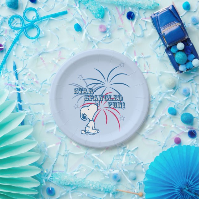 Snoopy Star Spangled Fun Paper Plates (Party)