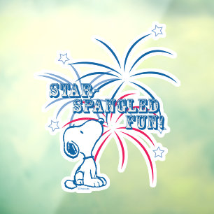 Snoopy Star Spangled Fun Window Cling